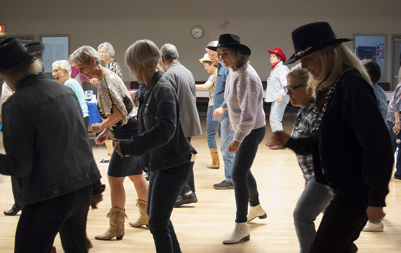 line dancers in action